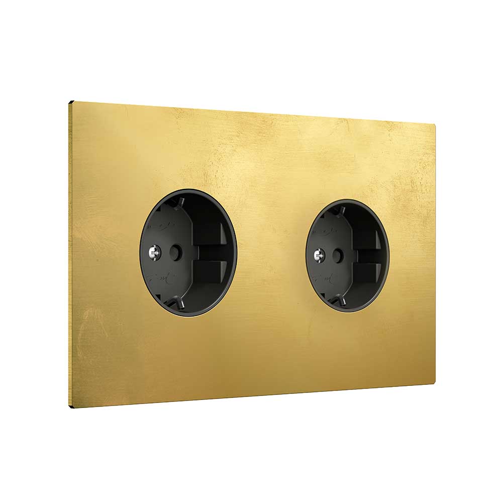 More Outlet in Soft Polished brass with Two Outlets
