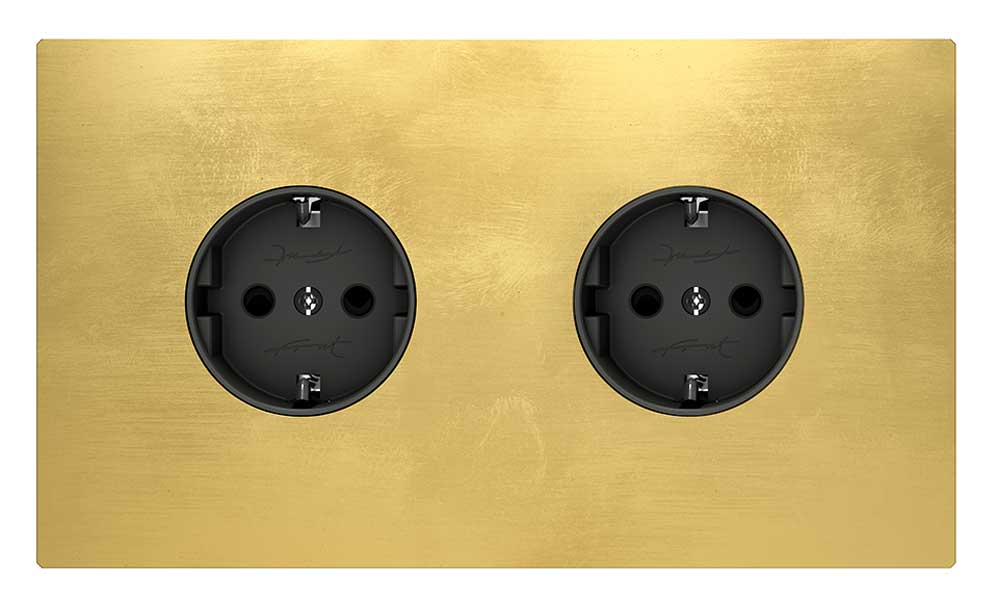 More Outlet in Soft Polished brass with Two Outlets