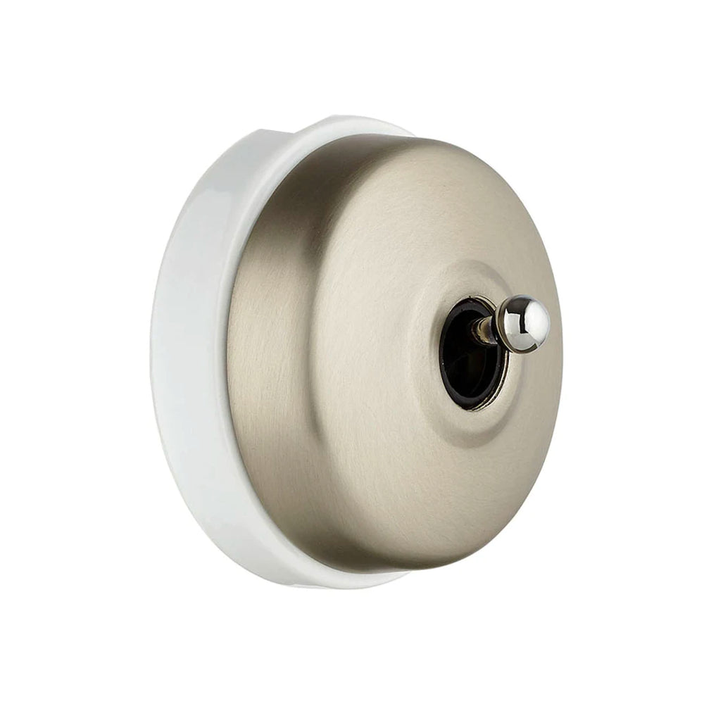 Dimbler Switch in White Porcelain and Satin Nickel