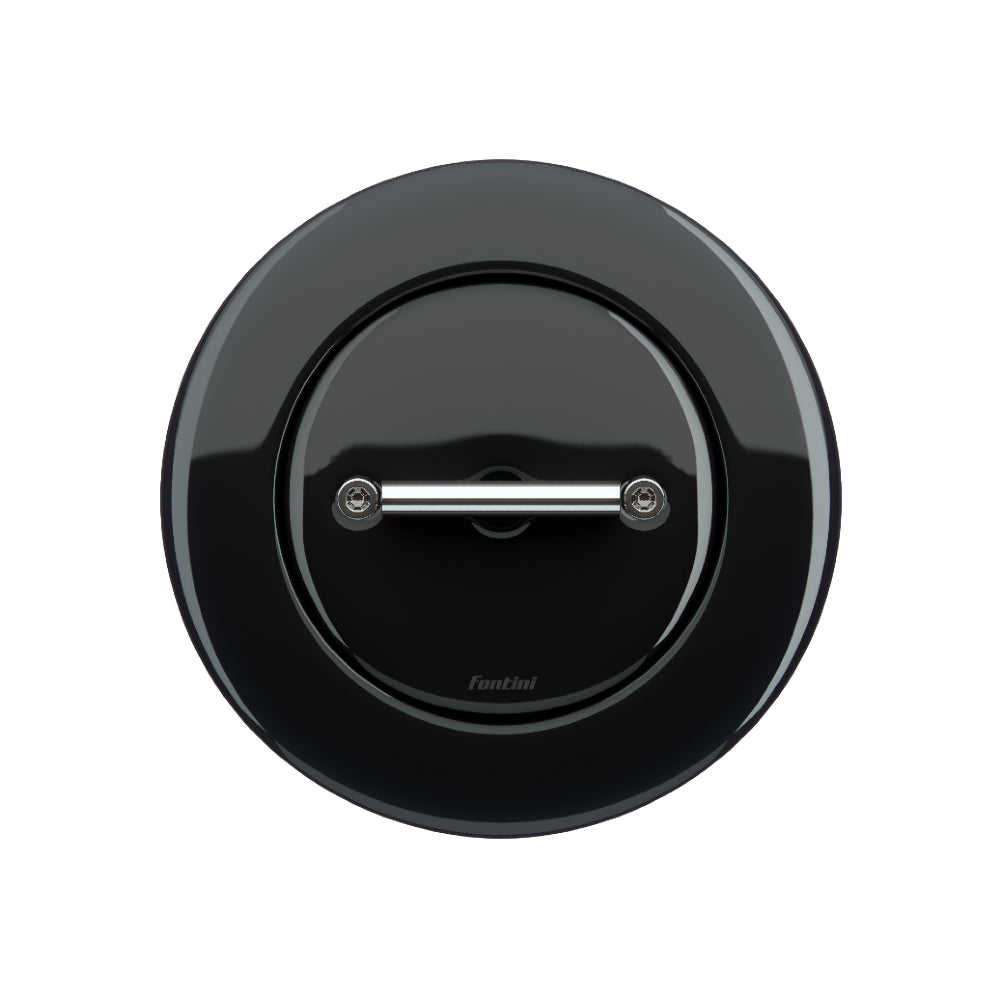 DO LOW Switch in Black Porcelain with a Chrome-colored Metal Knob