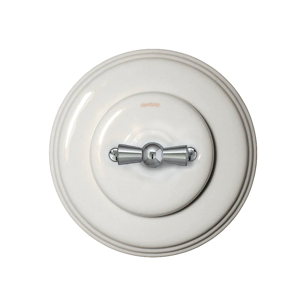Garby Colonial Switch in White Porcelain and Chrome