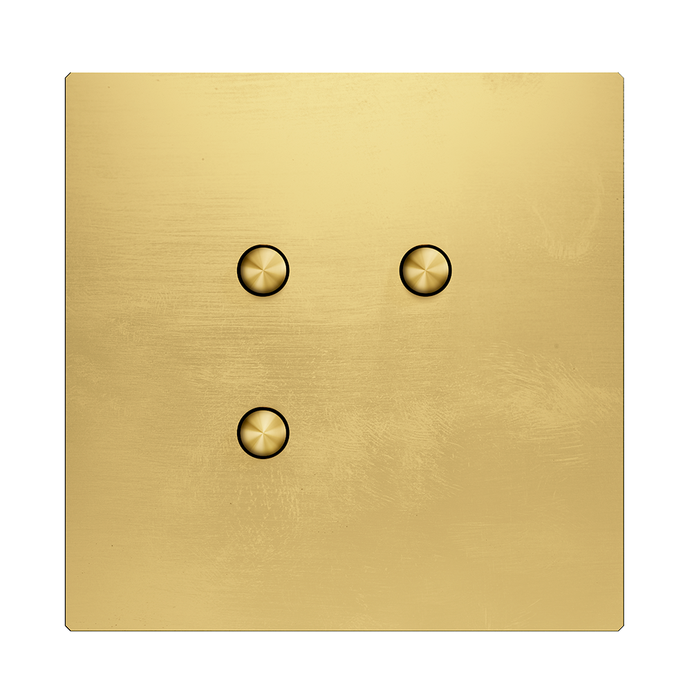 More Switch in Soft Polished brass With Three Push Buttons