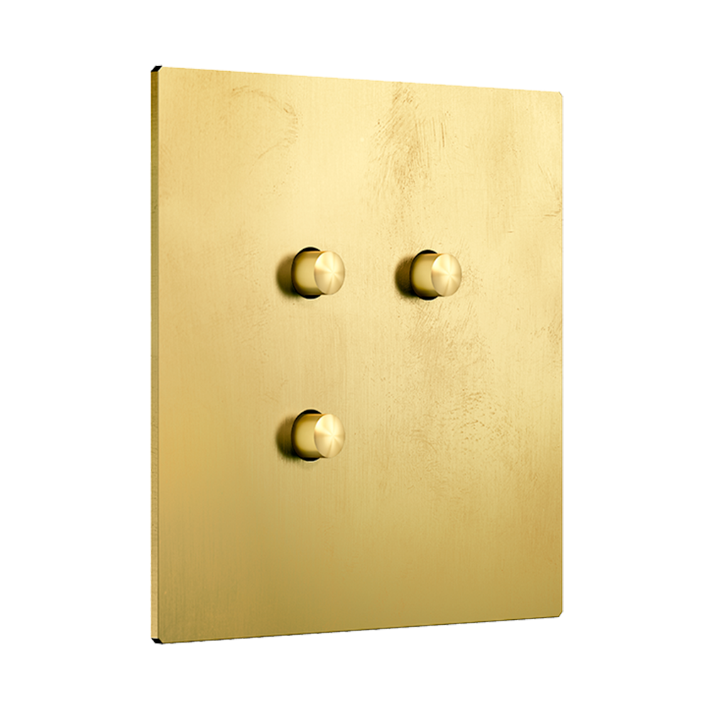 More Switch in Soft Polished brass With Three Push Buttons