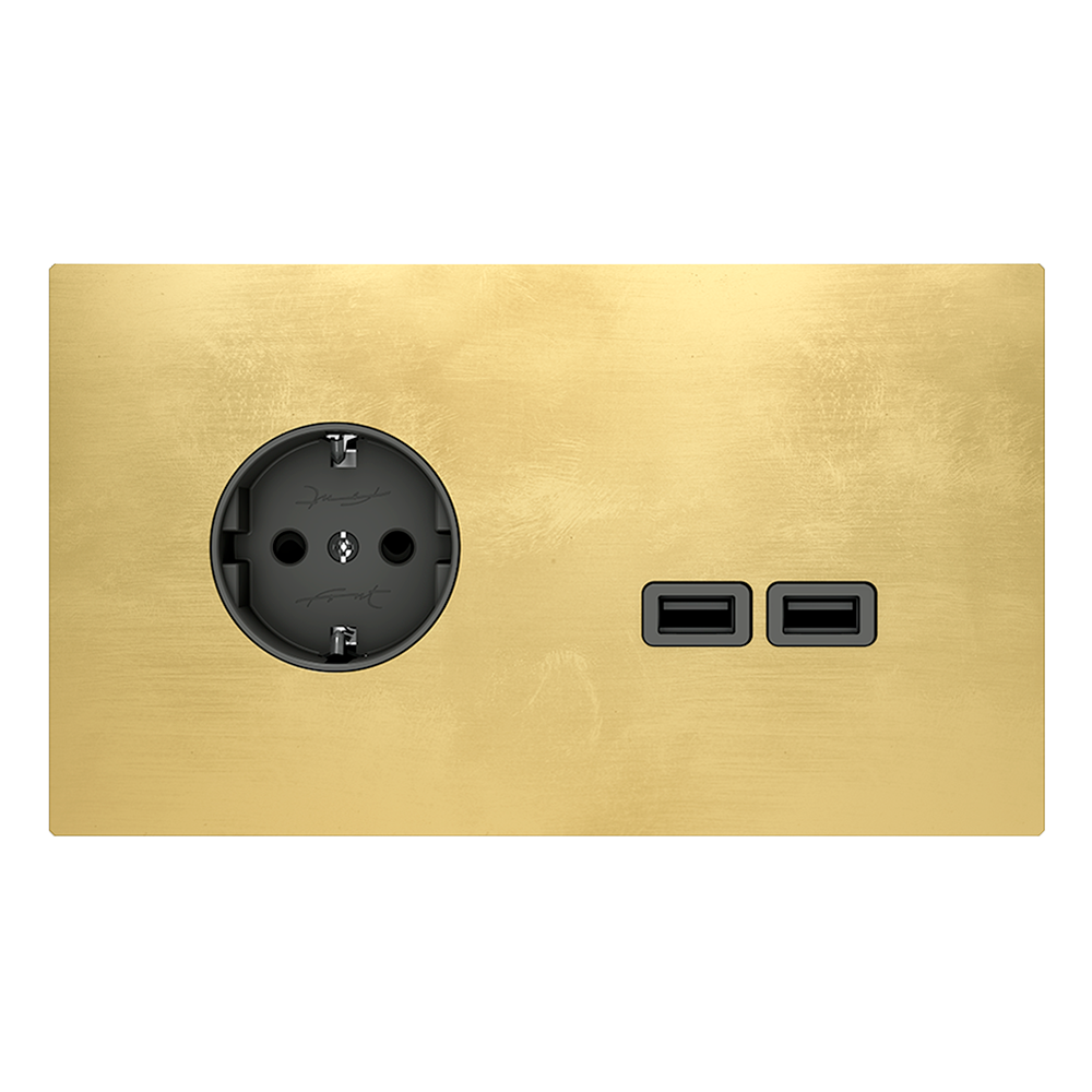 More Outlet and USB chargers in Soft Polished brass