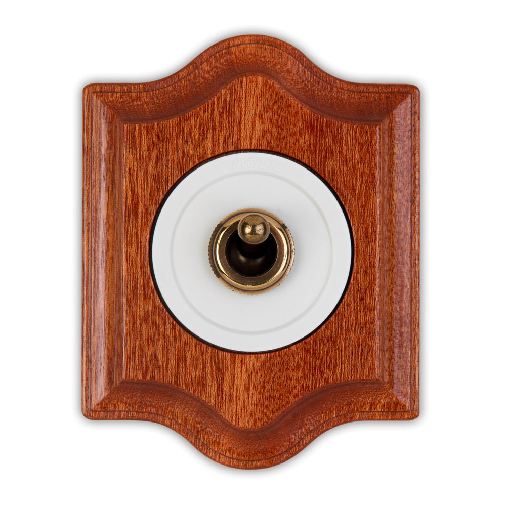 Venezia Switch in Sapele Wood with an antique bronze knob