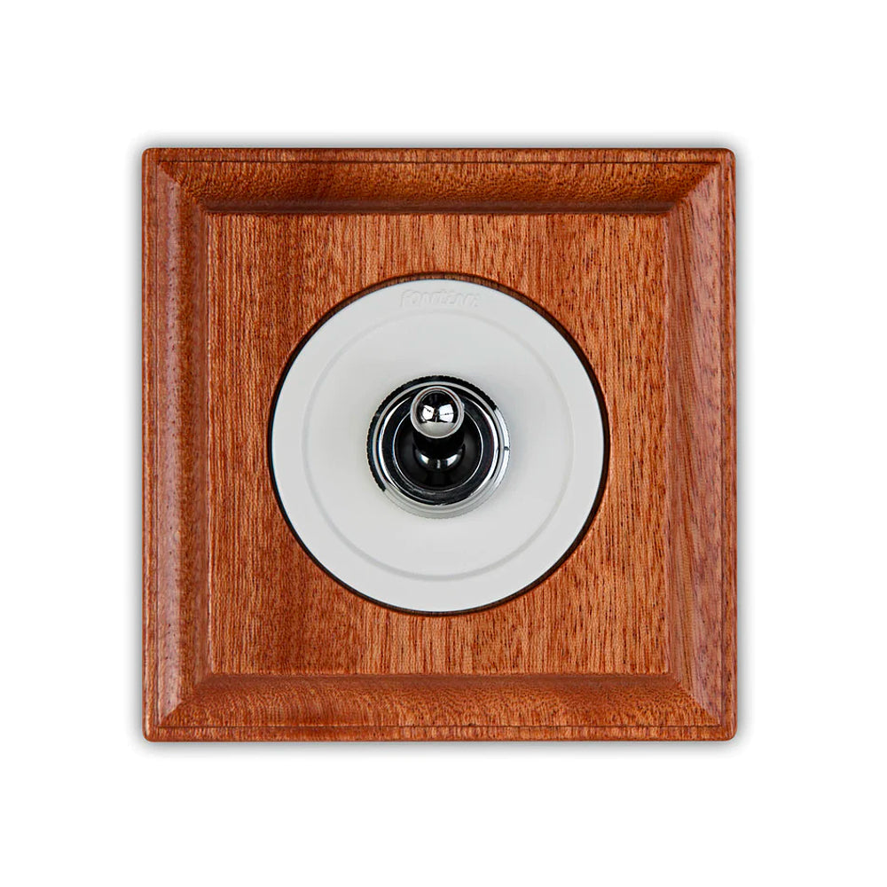 Venezia Switch in Sapele Wood with a Polished Chrome Knob