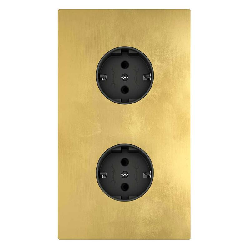 More Outlet in Soft Polished brass with Two Outlets