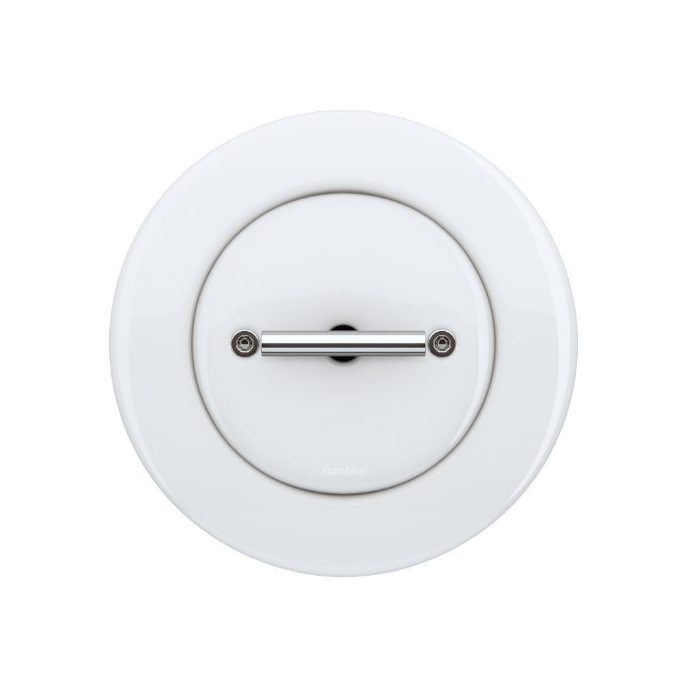 DO LOW Switch in White porcelain with a Chrome-colored Metal Knob